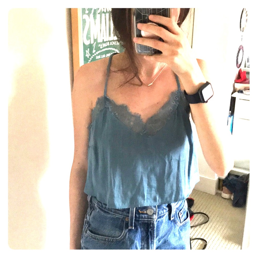 Slip tank with lace button up back